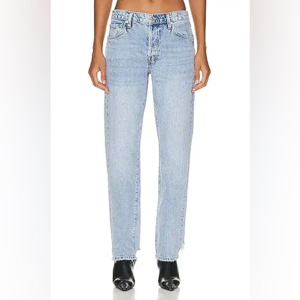 Frame Denim Le Slouch in Legacy Classic Blue Straight Distressed Jeans Size 31